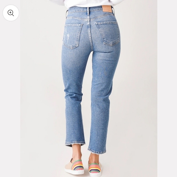 Citizens of Humanity Charlotte Crop High Rise Straight Jeans Distressed Size 24 - Picture 3 of 15